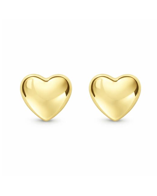 Unaloe Metallic Vermeil-Plated Sterling Heart Stud Earrings – Elegant Love-Inspired Jewelry Gift