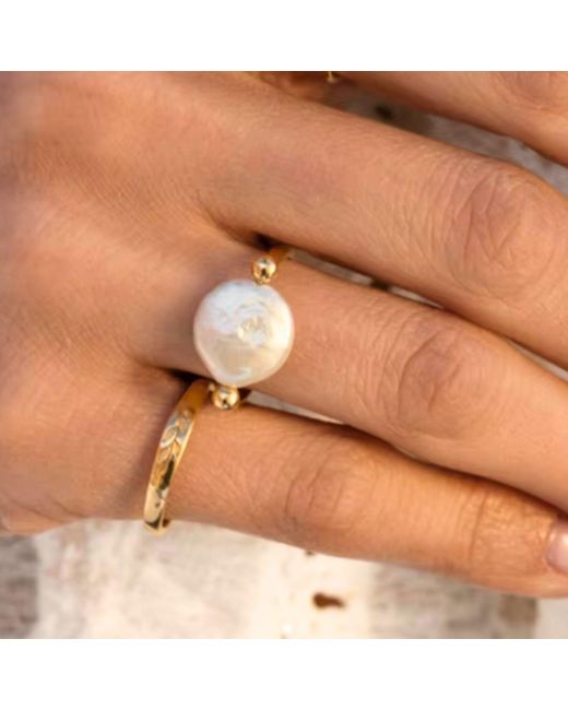 Olivia Le Pink Pearly U Ring