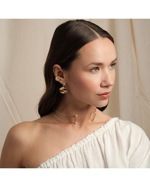 LINYA JEWELLERY Metallic Lora Dangle Round Amorphous Earring