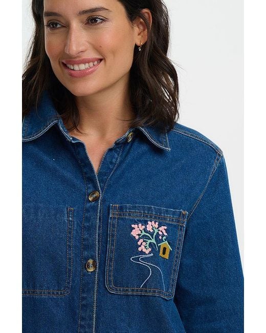 Sugarhill Blue Dita Denim Jacket, Deep Denim