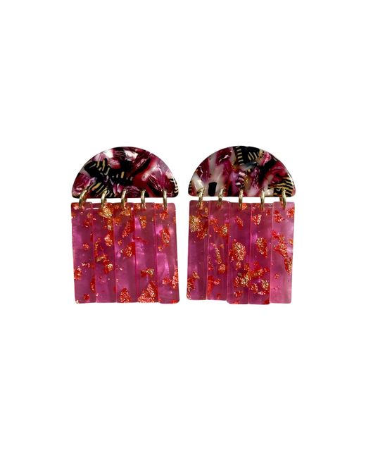 CLOSET REHAB Red Fringe Earrings