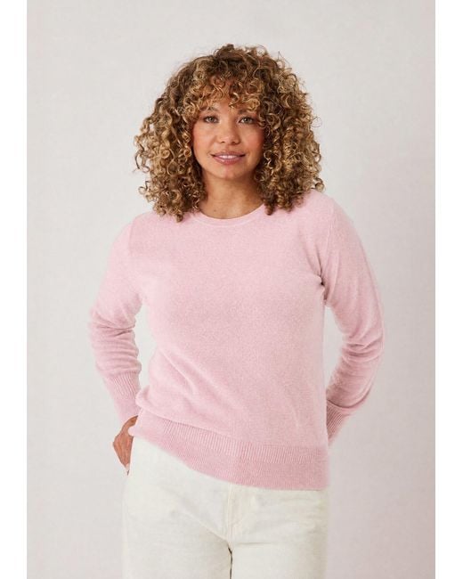 Loop Cashmere Pink Cashmere Crew Neck Sweater