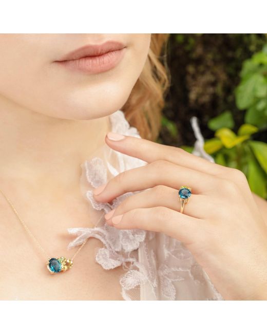 Augustine Jewels Blue Topaz Cluster Ring
