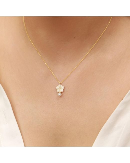 Agora Jewellery Metallic Bavella Mini Round Pearl Necklace