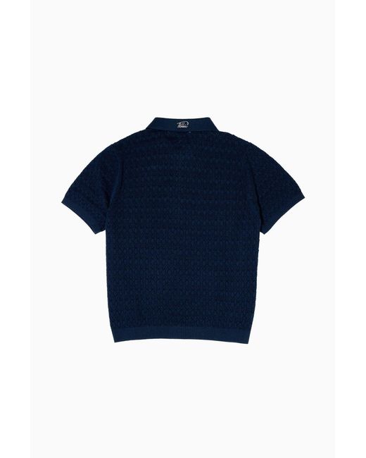 FELLA SWIM Blue Lionel Knitted Polo for men