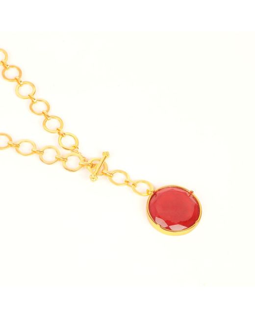 Lila Rasa White Dazzling Ruby Crystal With Loop Chain & T Lock