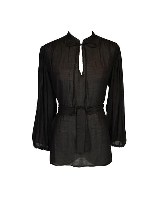 Jennafer Grace Black Clara Bishop Sleeve Blouse