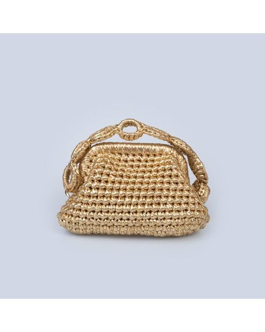Sibylla Delphica Mini Metallic Crochet Clutch Bag