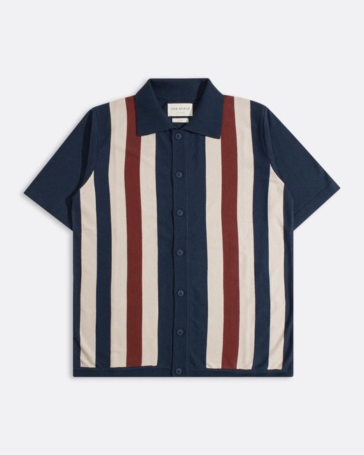 Far Afield Blue Velzy Simple Stripe Knit Shirt for men