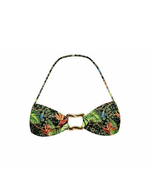 Chaude Swimwear Green Kaya Halter Bikini Top