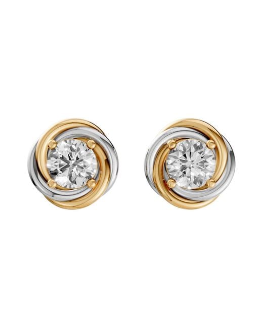 Aya Fine Jewelry Metallic Round Cut Lab Diamond Stud Earrings