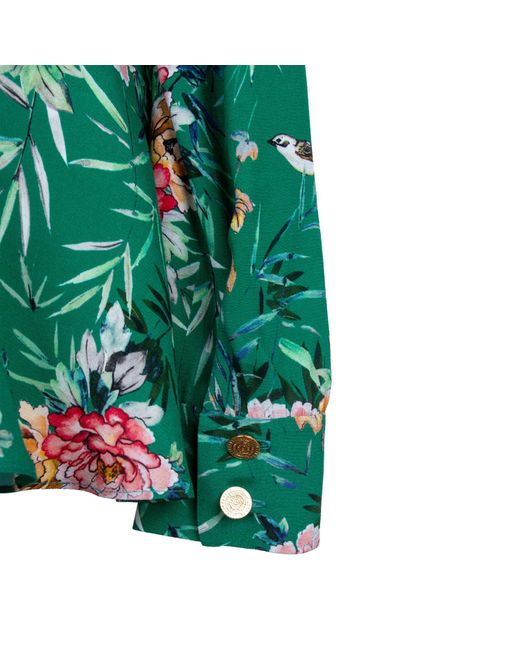 Rua & Rua Green Signature Mini Dress With Silk Lining And Floral Print