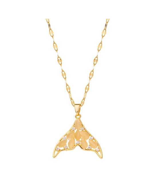 Ebru Jewelry Metallic Mystic Mermaid Tail Pendant Necklace