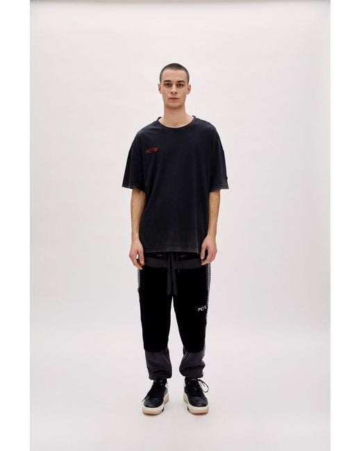 Pcfg Gray Acid Washed Track Tee for men