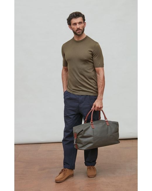 Paul James Knitwear Green Superfine Merino Wool Ilario Knitted T-Shirt for men