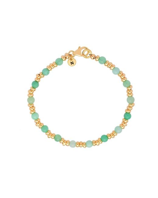 Nellou Jewellery Metallic Gem Chrysoprase Bracelet May Birthstone Plated Sterling