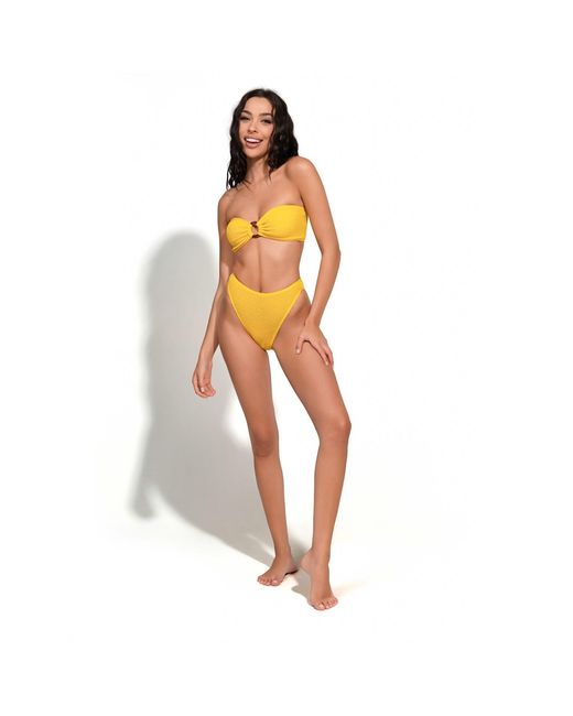 Maison Tangerine Yellow Santorini Crinkle Swimsuit Lemon Bikini