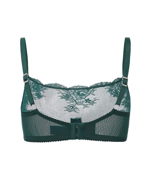Amour D'agnette Blue Kim High-Neck Sheer Lace Underwire Bra