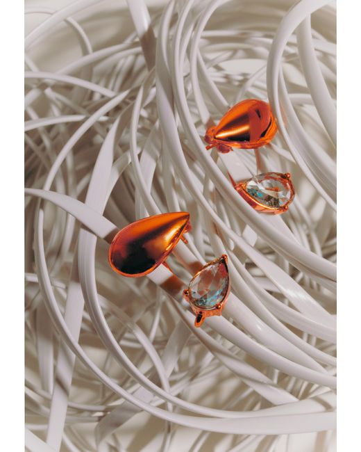 Lavani Jewels Orange Kusanagi Drop Earrings