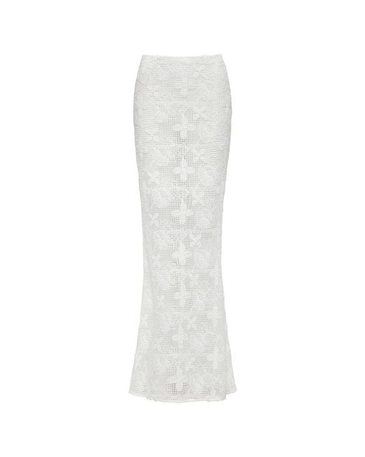 Montce White Margarita Floral Lace Natalia Skirt