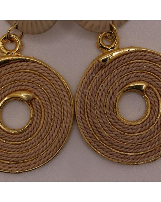 Nart Nature Making Art Metallic The Triple Round Buriti Natural Fiber Earrings