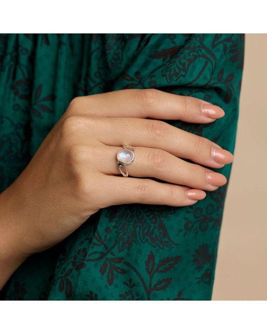 Isla Silver Blue Neutrals Sterling Moonstone Wave Ring