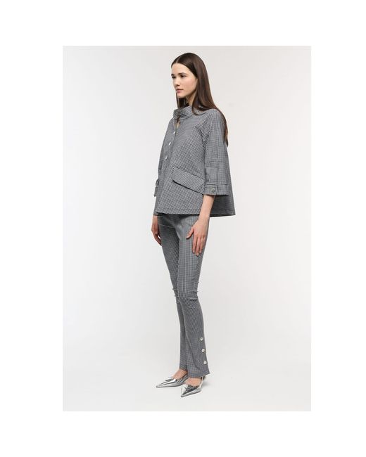 Mirimalist Gray Checked Shirt Jacket