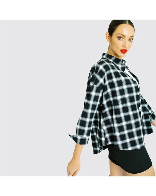 Zenzee Black Boxy Boyfriend Flannel