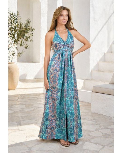 Chic by Lirette Blue Halter Dress Quetzal