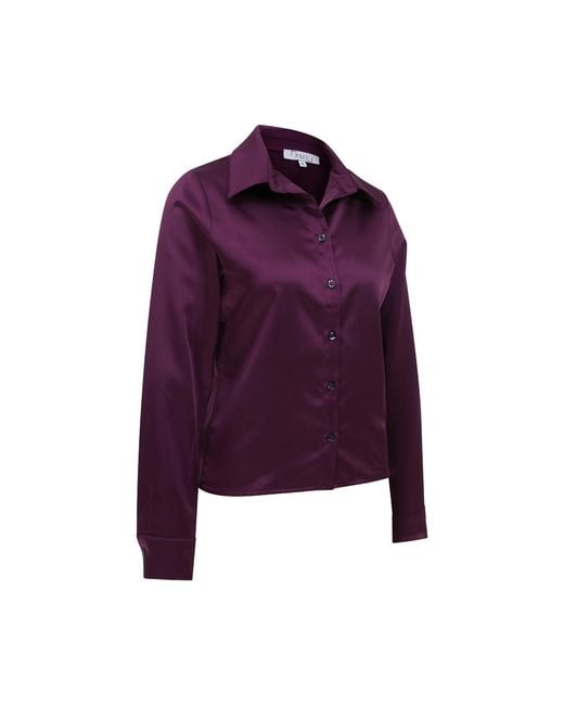 Maan Istanbul Purple Smooth Satin Shirt
