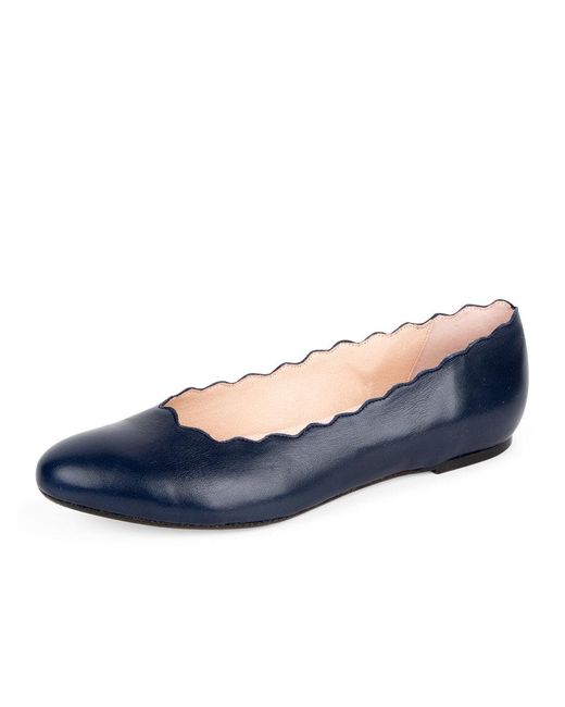 Patricia Green Leather Palm Beach Ballet Flat Navy in Blue | Lyst
