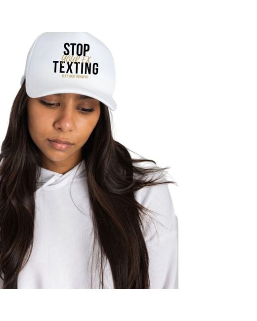 Rejected Hearts Club White Stop Texting Your Ex Trucker Hat