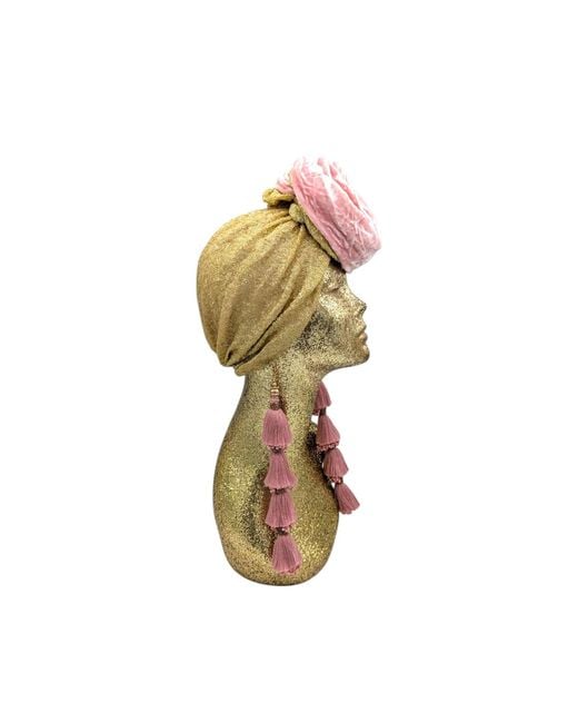 Julia Clancey Pink Edith Glitz Shimmy Dorado Turban