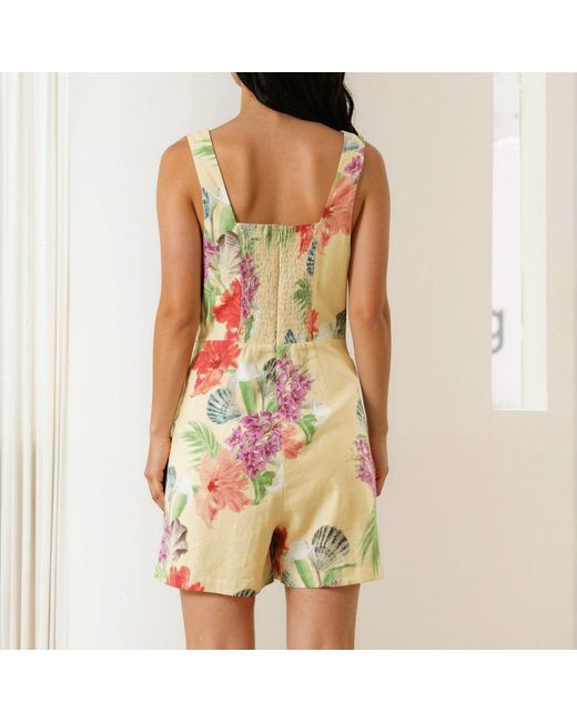 Yumi Kim Green Raye Linen Romper