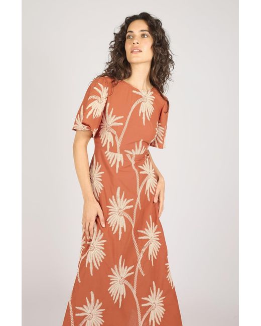 Traffic People Orange Palms Of Promise Rene Dress