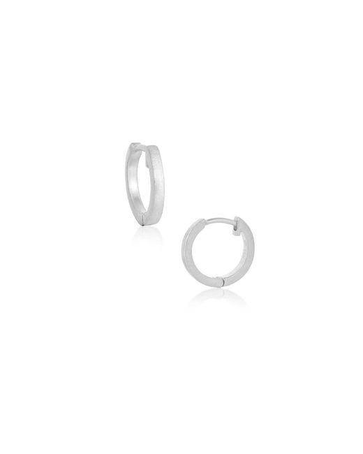 Moon London White Eye Garnet Gemstone Sterling Mini Hoops