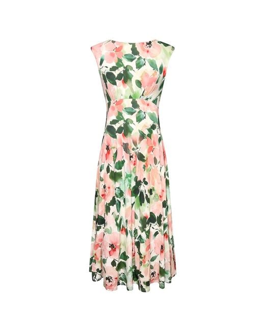 Alie Street London Green Luna Midi Dress Peony