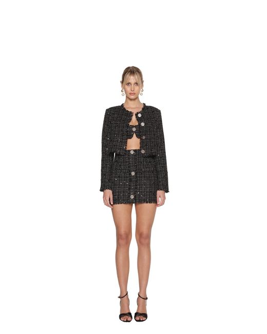 GOD SAVES QUEENS Black Asap Tweed Jacket