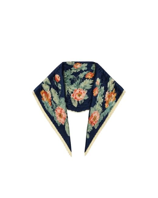 Saachi Blue Floral Pleated Bandana