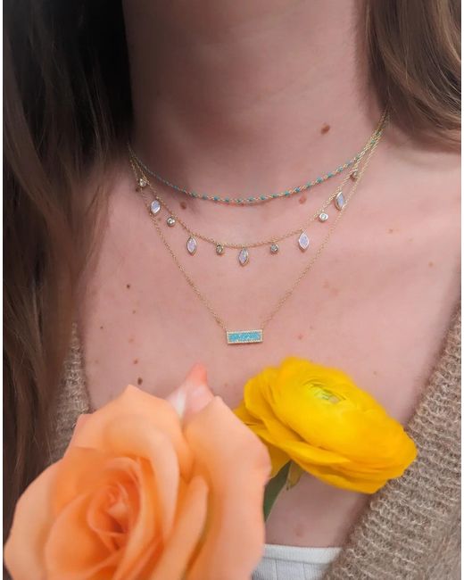 KAMARIA Multicolor Reflection Opal Bar Necklace