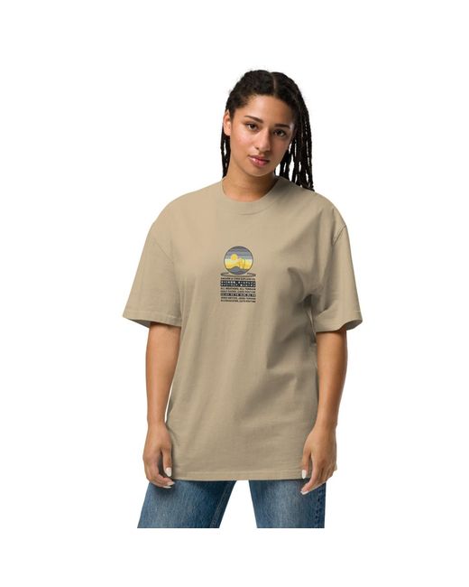 Anchor and Crew Natural Faded Khaki Desert Surf Explore Co. Oversized Cotton T-Shirt