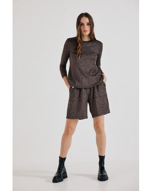 Lindsay Nicholas New York Gray Disco Glitter Shorts