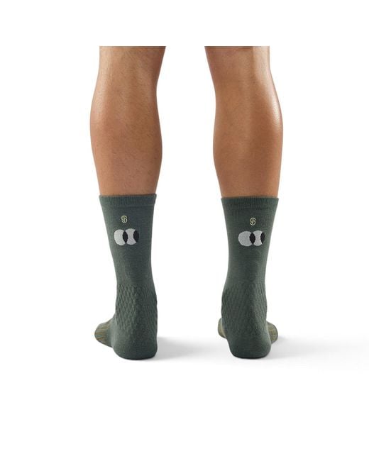 Semibold Green Training Running Crew Socks Googly Eyes