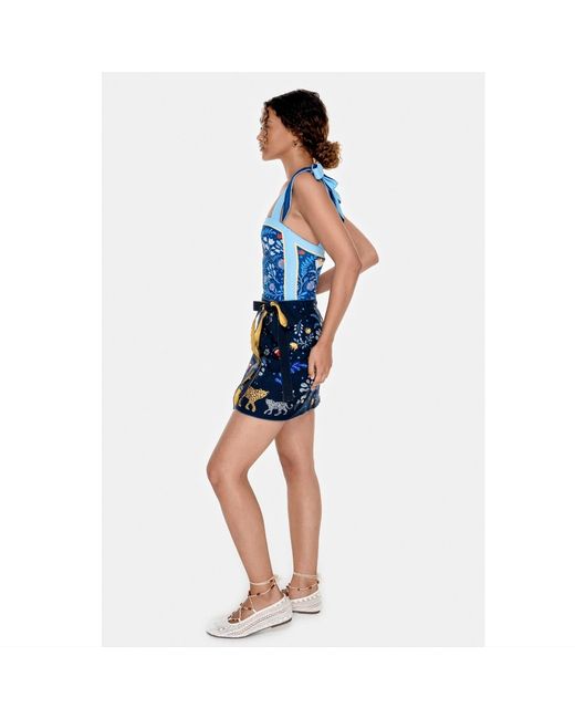 Jessie Zhao New York Blue Swim Cover Up Skirt-Amazon Rainforest
