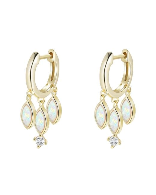 KAMARIA Metallic Opal Boho Shaker Huggie Earrings
