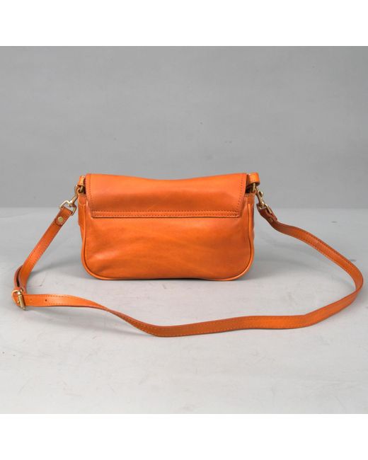 Rimini Orange Leather Crossbody Bag 'sofia'