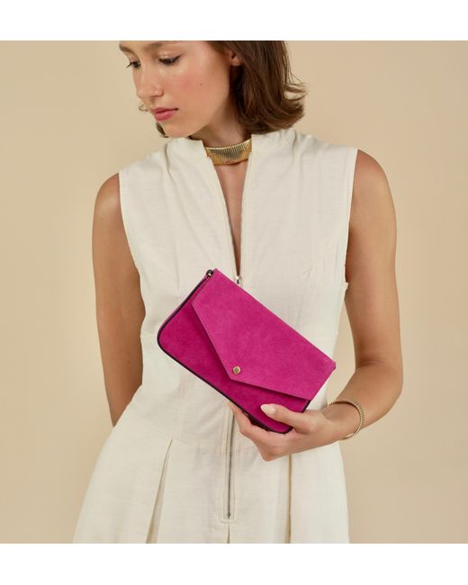 Apatchy London Purple The Munro Hot Suede Shoulder Bag