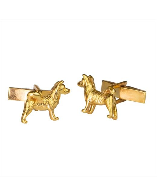 Simon Kemp Jewellers Metallic Akita Cufflinks Eighteen Carat On Recycled Sterling for men