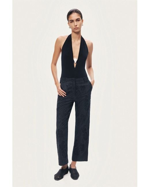 Nocturne Black Printed Relaxed Straight-Leg Pants