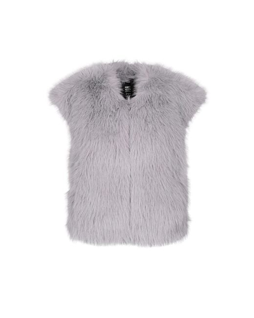 Freaky Nation Gray Cozy Fake Fur Vest